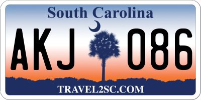 SC license plate AKJ086