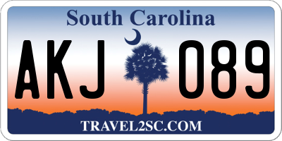 SC license plate AKJ089