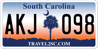 SC license plate AKJ098