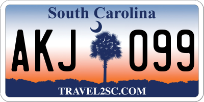 SC license plate AKJ099