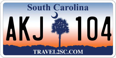 SC license plate AKJ104
