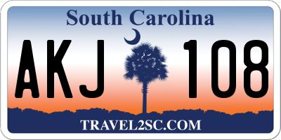 SC license plate AKJ108