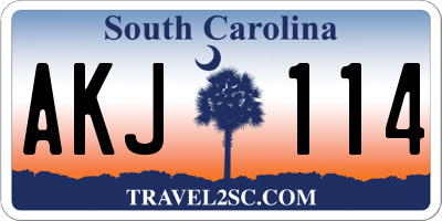 SC license plate AKJ114