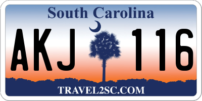 SC license plate AKJ116