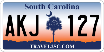 SC license plate AKJ127