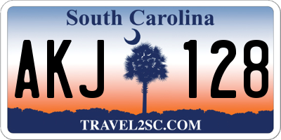 SC license plate AKJ128