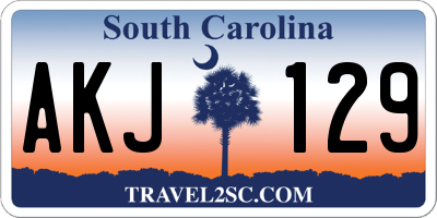SC license plate AKJ129