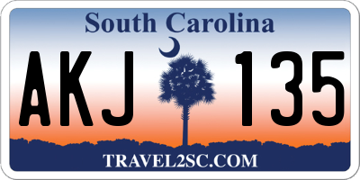 SC license plate AKJ135