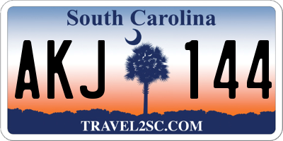 SC license plate AKJ144