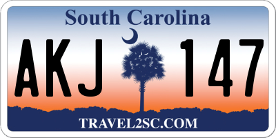 SC license plate AKJ147