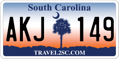 SC license plate AKJ149