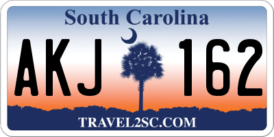 SC license plate AKJ162