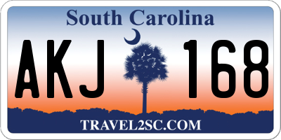 SC license plate AKJ168