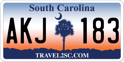 SC license plate AKJ183