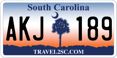 SC license plate AKJ189
