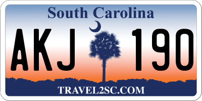 SC license plate AKJ190