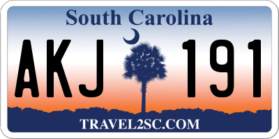 SC license plate AKJ191