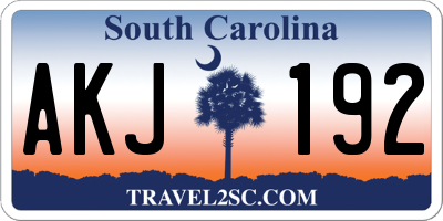 SC license plate AKJ192