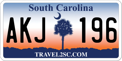 SC license plate AKJ196