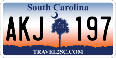 SC license plate AKJ197
