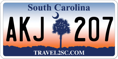 SC license plate AKJ207