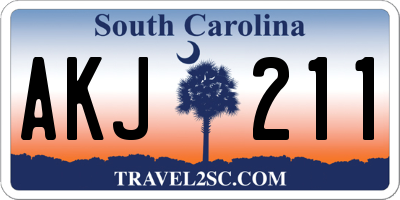 SC license plate AKJ211