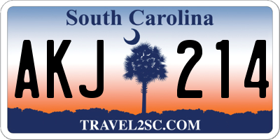 SC license plate AKJ214