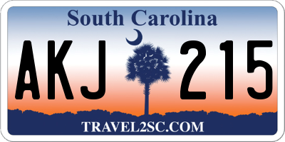 SC license plate AKJ215