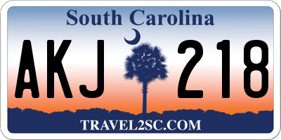 SC license plate AKJ218