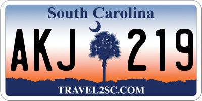 SC license plate AKJ219