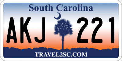 SC license plate AKJ221