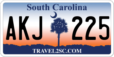 SC license plate AKJ225