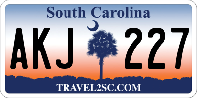 SC license plate AKJ227