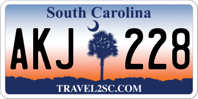 SC license plate AKJ228