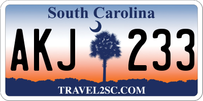 SC license plate AKJ233