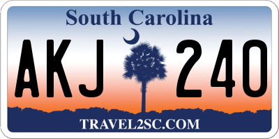 SC license plate AKJ240