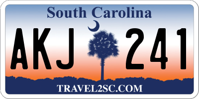 SC license plate AKJ241