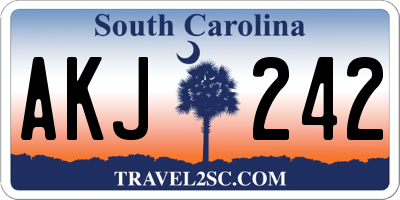 SC license plate AKJ242