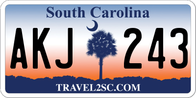 SC license plate AKJ243