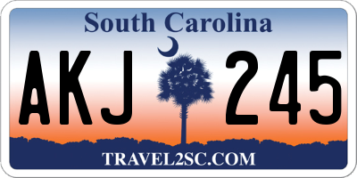 SC license plate AKJ245