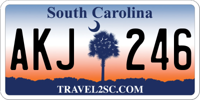 SC license plate AKJ246