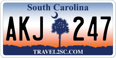 SC license plate AKJ247