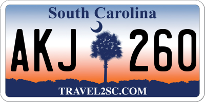 SC license plate AKJ260