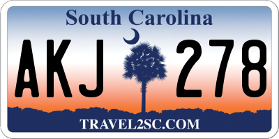 SC license plate AKJ278