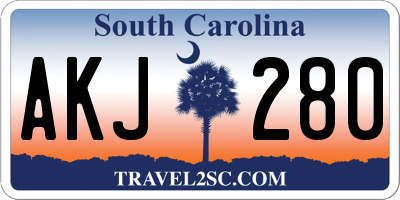 SC license plate AKJ280