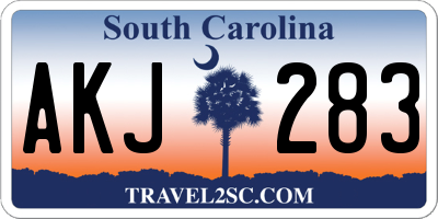SC license plate AKJ283