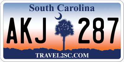 SC license plate AKJ287