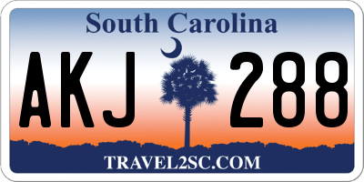 SC license plate AKJ288