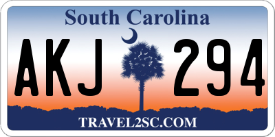 SC license plate AKJ294