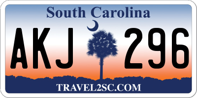 SC license plate AKJ296